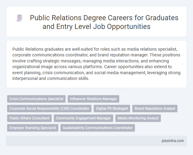 Public Relations Degree Careers for Graduates and Entry Level Job Opportunities