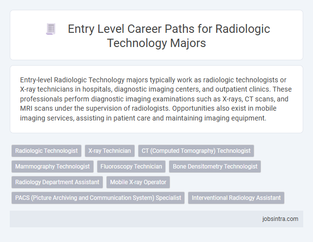Entry Level Career Paths for Radiologic Technology Majors