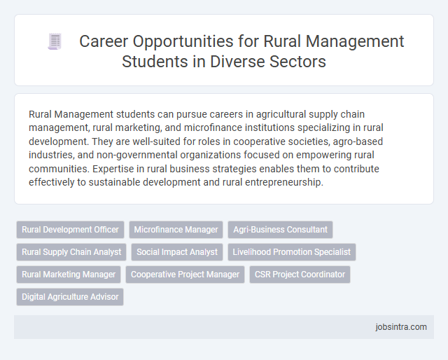 Career Opportunities for Rural Management Students in Diverse Sectors