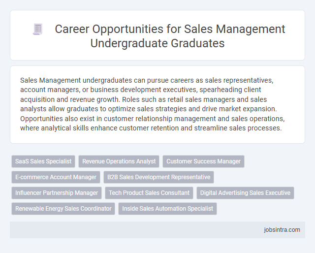 Career Opportunities for Sales Management Undergraduate Graduates