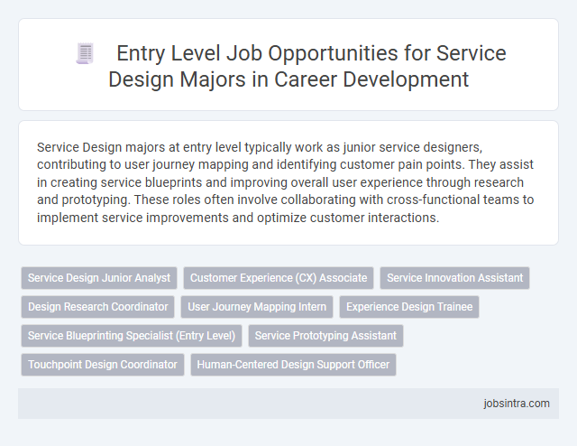 Entry Level Job Opportunities for Service Design Majors in Career Development