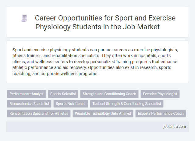 Career Opportunities for Sport and Exercise Physiology Students in the Job Market