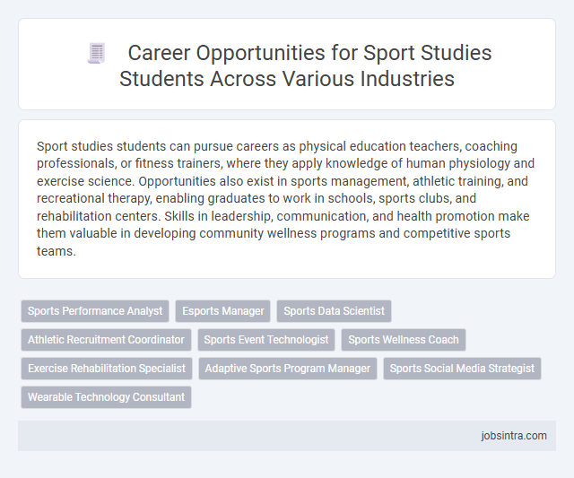 Career Opportunities for Sport Studies Students Across Various Industries