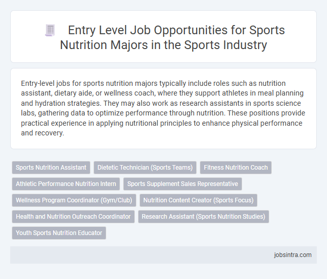 Entry Level Job Opportunities for Sports Nutrition Majors in the Sports Industry