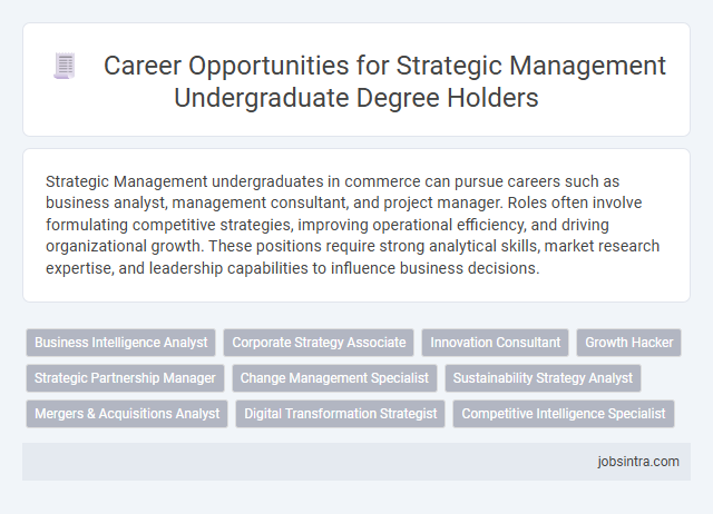 Career Opportunities for Strategic Management Undergraduate Degree Holders