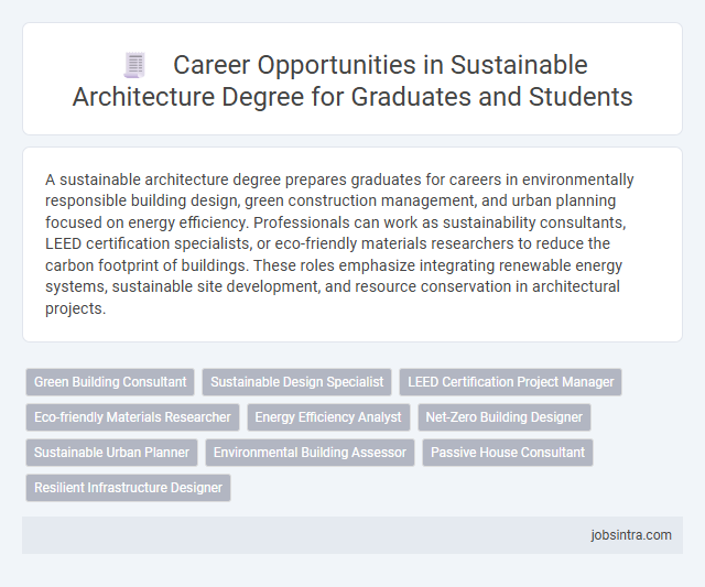 Career Opportunities in Sustainable Architecture Degree for Graduates and Students
