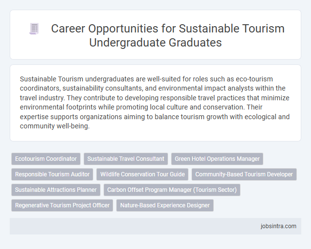 Career Opportunities for Sustainable Tourism Undergraduate Graduates