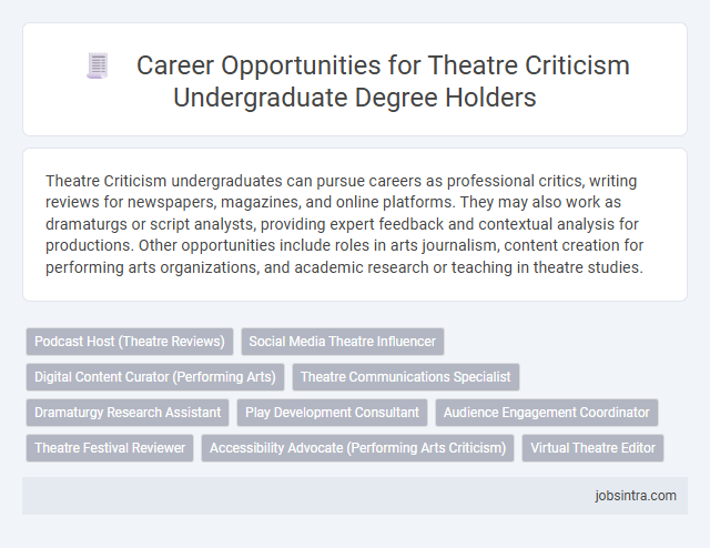 Career Opportunities for Theatre Criticism Undergraduate Degree Holders