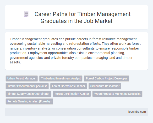 Career Paths for Timber Management Graduates in the Job Market