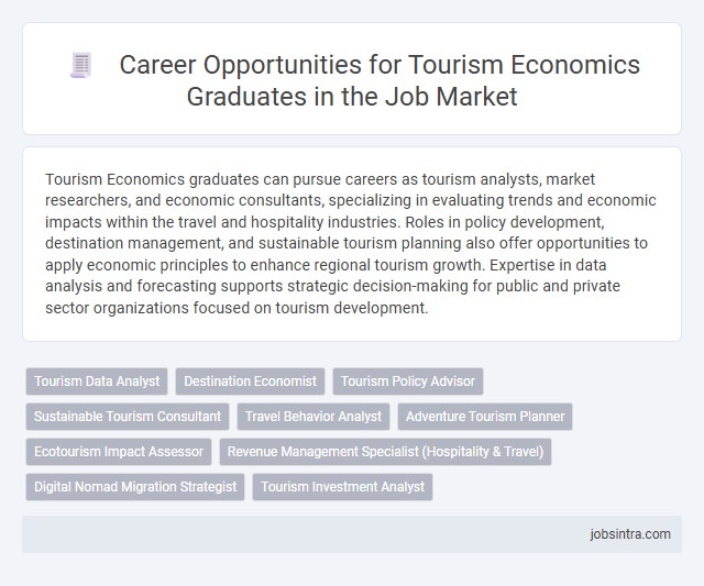 Career Opportunities for Tourism Economics Graduates in the Job Market