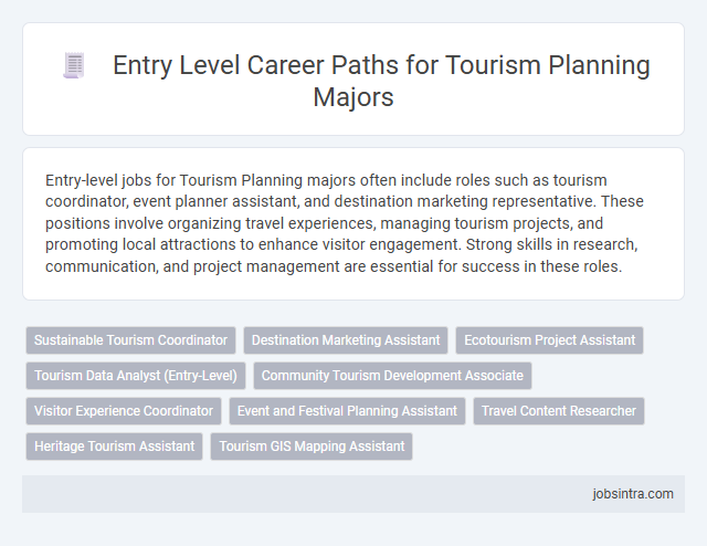 Entry Level Career Paths for Tourism Planning Majors