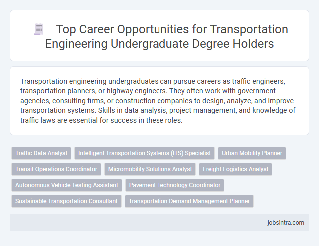 Top Career Opportunities for Transportation Engineering Undergraduate Degree Holders