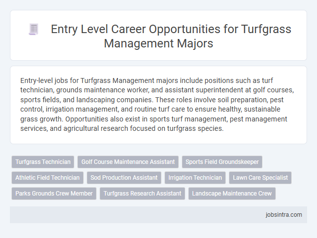 Entry Level Career Opportunities for Turfgrass Management Majors