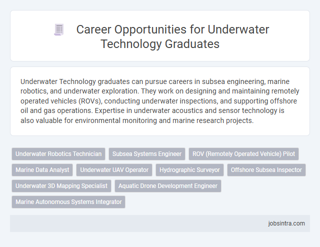 Career Opportunities for Underwater Technology Graduates