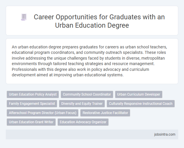 Career Opportunities for Graduates with an Urban Education Degree