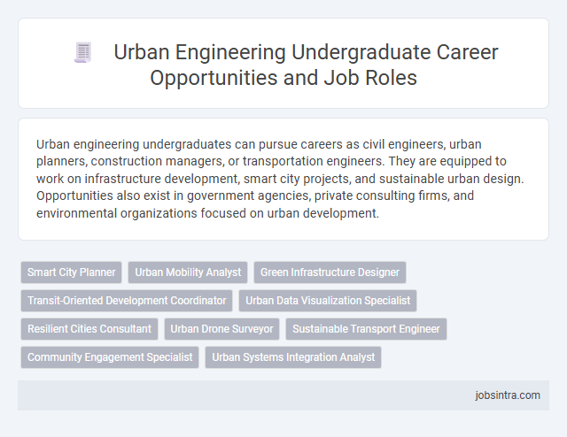 Urban Engineering Undergraduate Career Opportunities and Job Roles