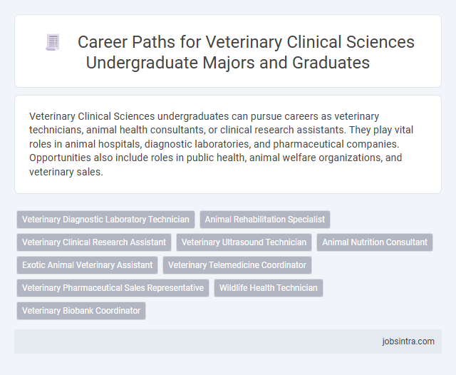 Career Paths for Veterinary Clinical Sciences Undergraduate Majors and Graduates