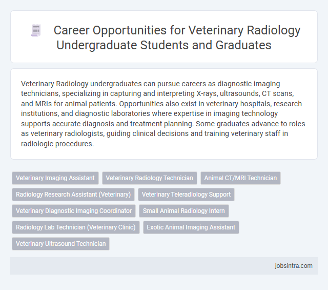 Career Opportunities for Veterinary Radiology Undergraduate Students and Graduates