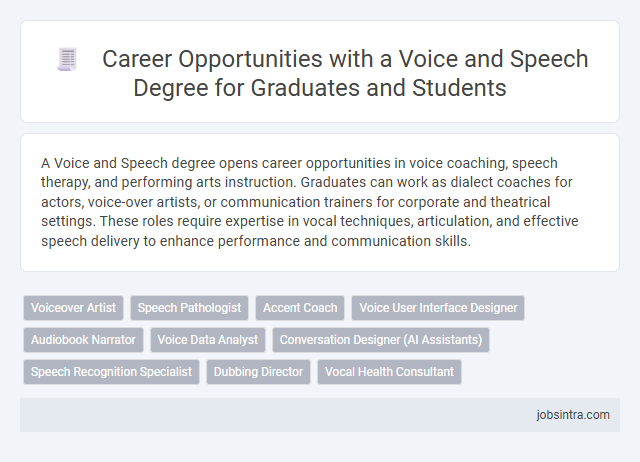 Career Opportunities with a Voice and Speech Degree for Graduates and Students