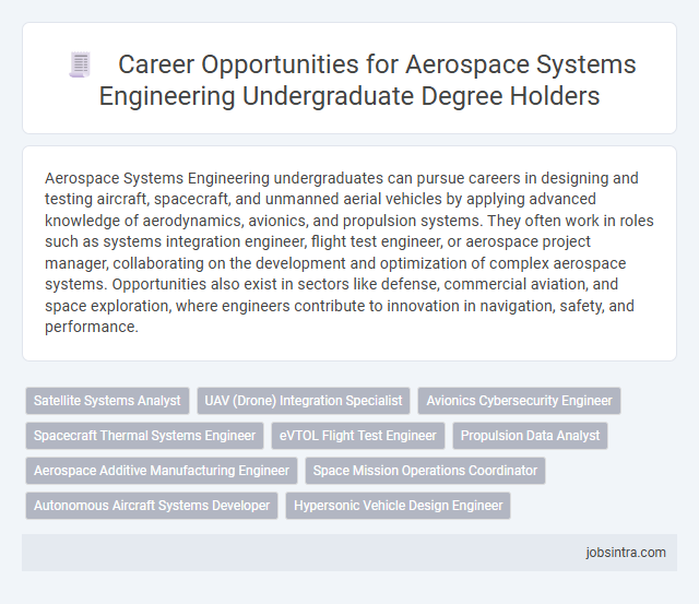 Career Opportunities for Aerospace Systems Engineering Undergraduate Degree Holders