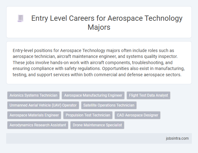 Entry Level Careers for Aerospace Technology Majors