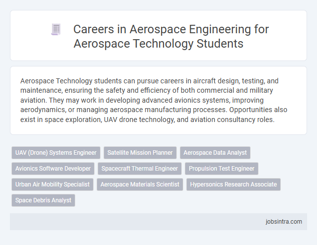 Careers in Aerospace Engineering for Aerospace Technology Students
