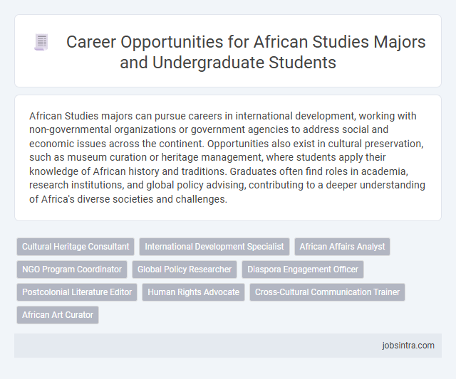 Career Opportunities for African Studies Majors and Undergraduate Students
