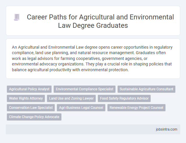 Career Paths for Agricultural and Environmental Law Degree Graduates