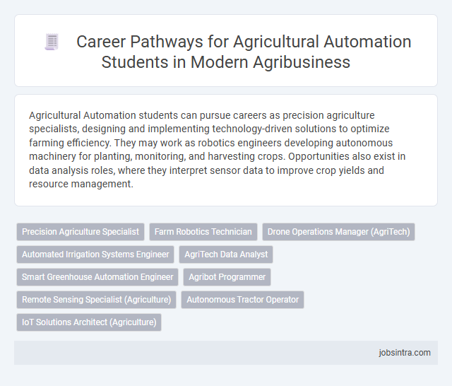 Career Pathways for Agricultural Automation Students in Modern Agribusiness