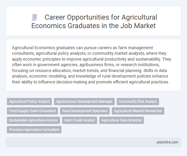 Career Opportunities for Agricultural Economics Graduates in the Job Market