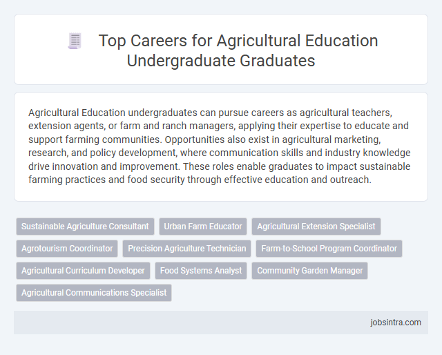 Top Careers for Agricultural Education Undergraduate Graduates