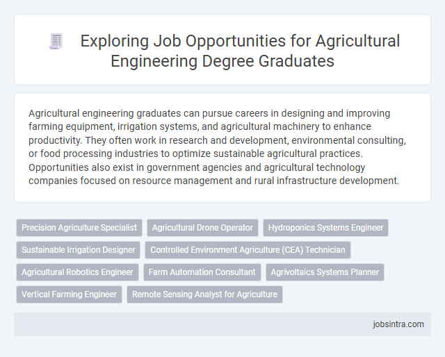 Exploring Job Opportunities for Agricultural Engineering Degree Graduates