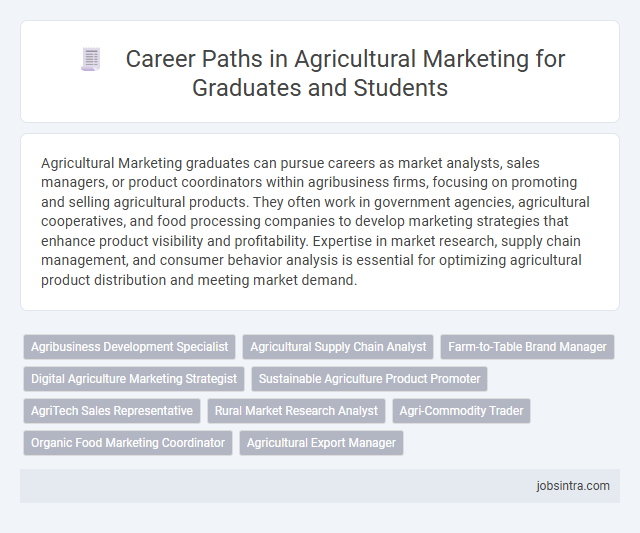 Career Paths in Agricultural Marketing for Graduates and Students