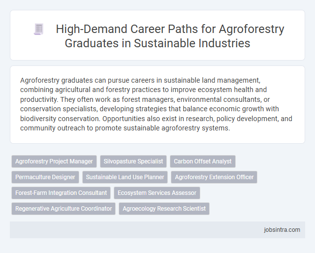 High-Demand Career Paths for Agroforestry Graduates in Sustainable Industries