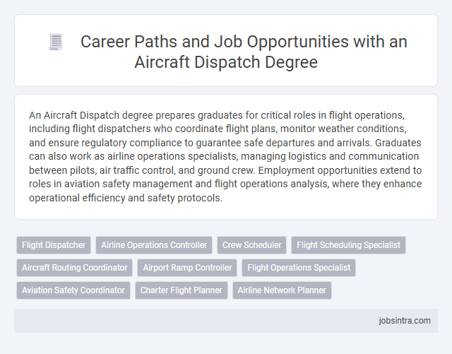 Career Paths and Job Opportunities with an Aircraft Dispatch Degree