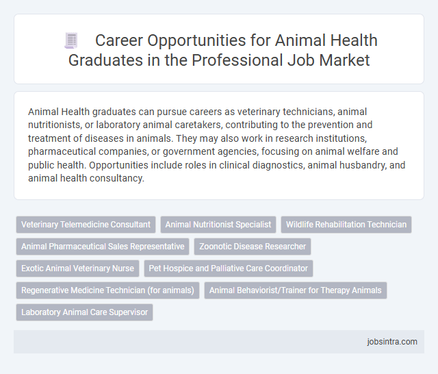 Career Opportunities for Animal Health Graduates in the Professional Job Market