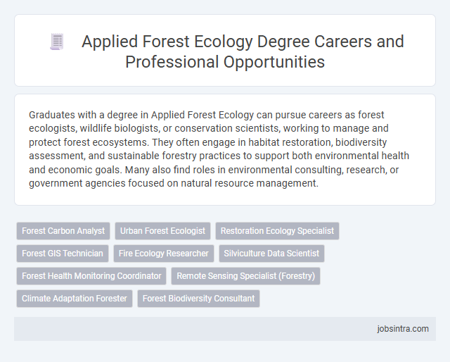 Applied Forest Ecology Degree Careers and Professional Opportunities