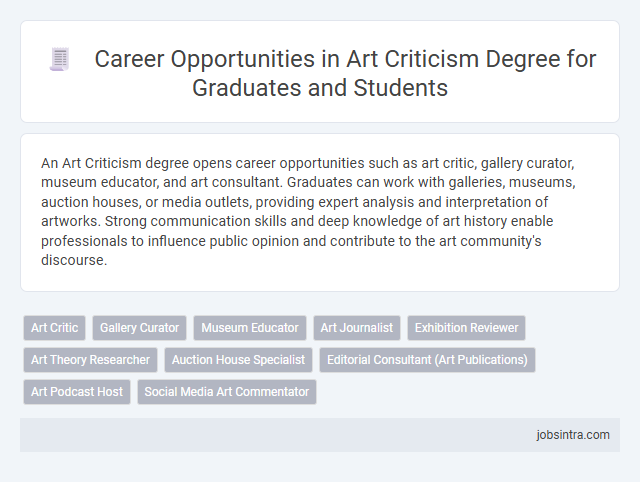 Career Opportunities in Art Criticism Degree for Graduates and Students