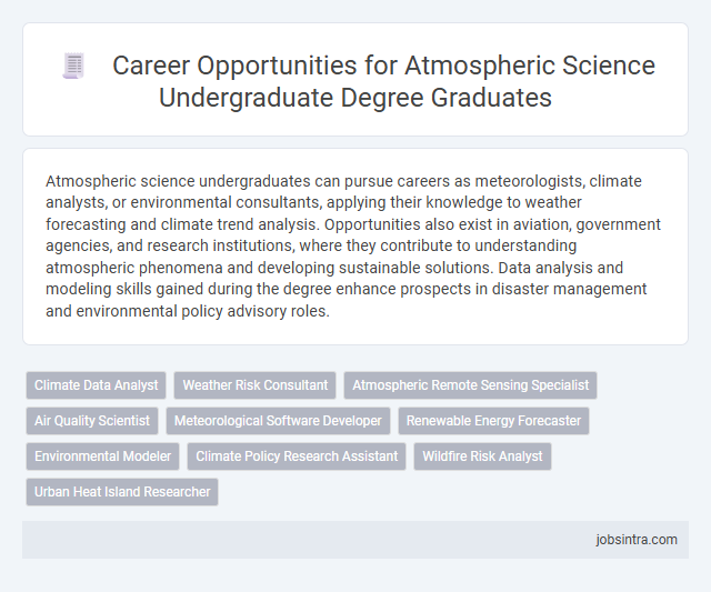 Career Opportunities for Atmospheric Science Undergraduate Degree Graduates