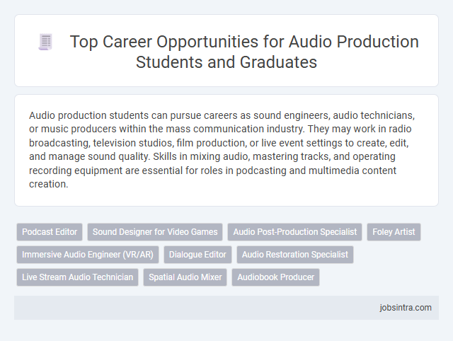 Top Career Opportunities for Audio Production Students and Graduates