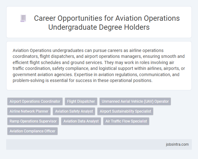 Career Opportunities for Aviation Operations Undergraduate Degree Holders