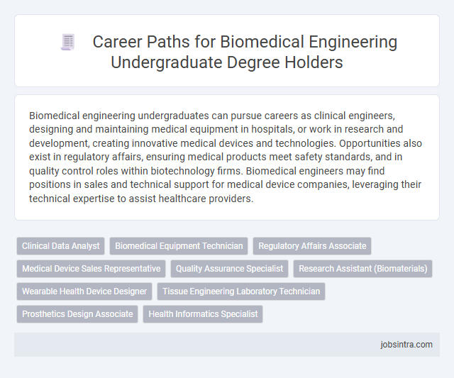 Career Paths for Biomedical Engineering Undergraduate Degree Holders
