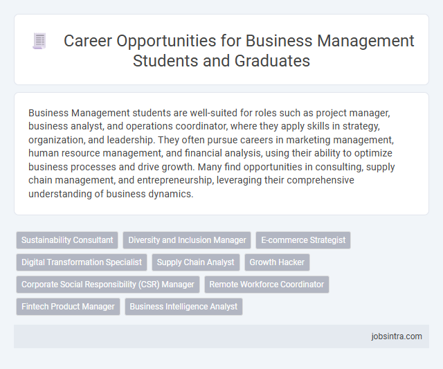 Career Opportunities for Business Management Students and Graduates
