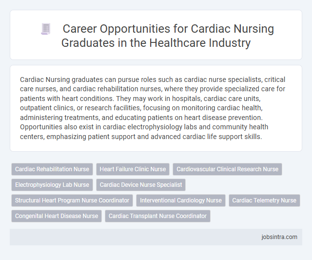 Career Opportunities for Cardiac Nursing Graduates in the Healthcare Industry