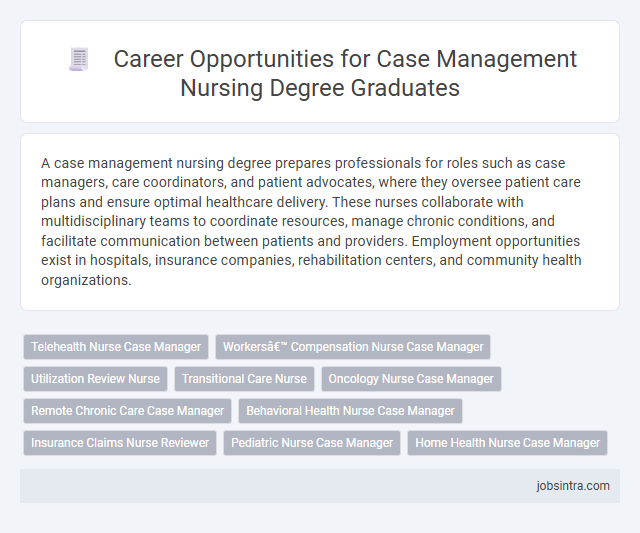 Career Opportunities for Case Management Nursing Degree Graduates