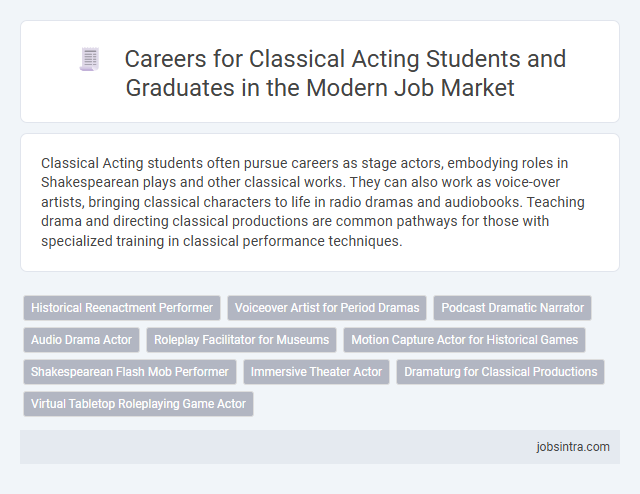 Careers for Classical Acting Students and Graduates in the Modern Job Market