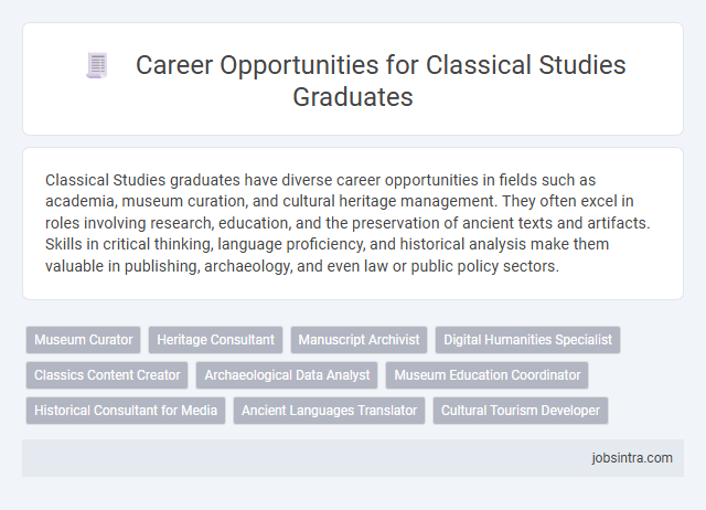 Career Opportunities for Classical Studies Graduates