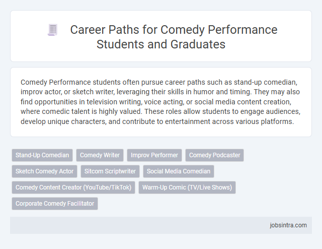 Career Paths for Comedy Performance Students and Graduates