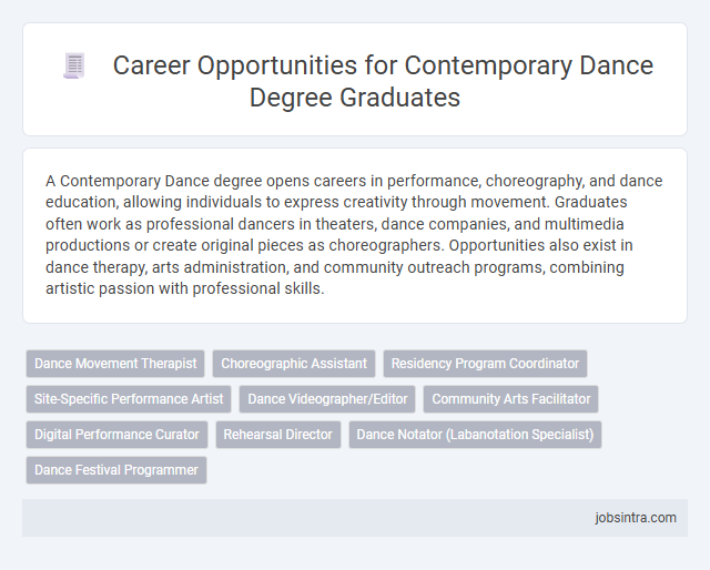Career Opportunities for Contemporary Dance Degree Graduates