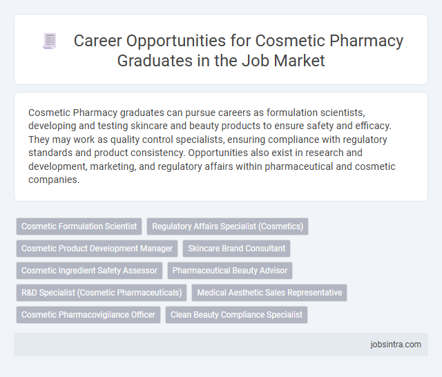 Career Opportunities for Cosmetic Pharmacy Graduates in the Job Market